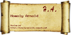 Homoly Arnold névjegykártya